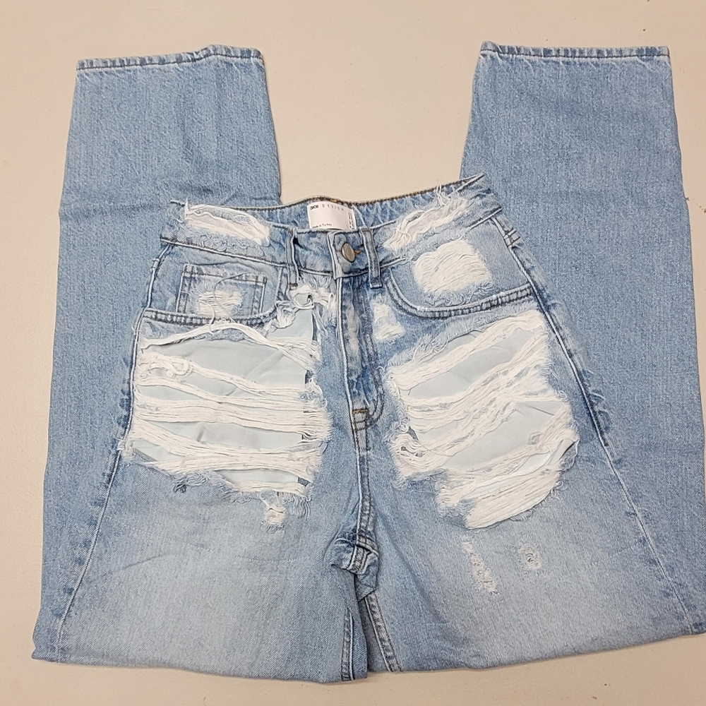 ASOS BAGGY HEAVY RIPPED JEANS